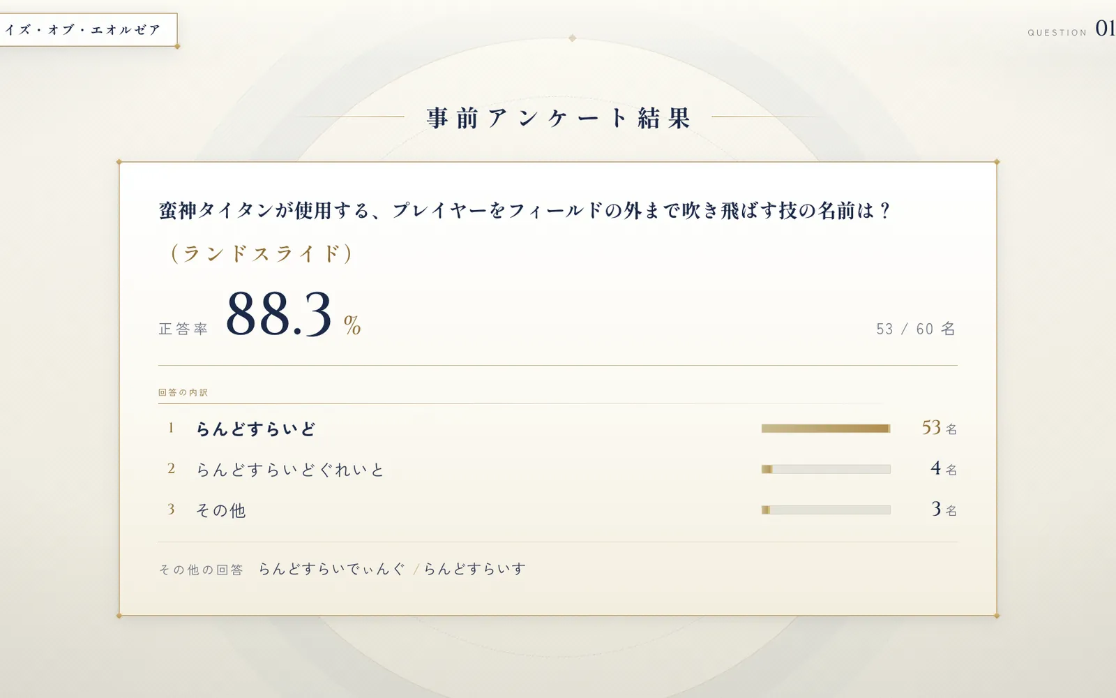 配信クイズ進行システム の画面 4